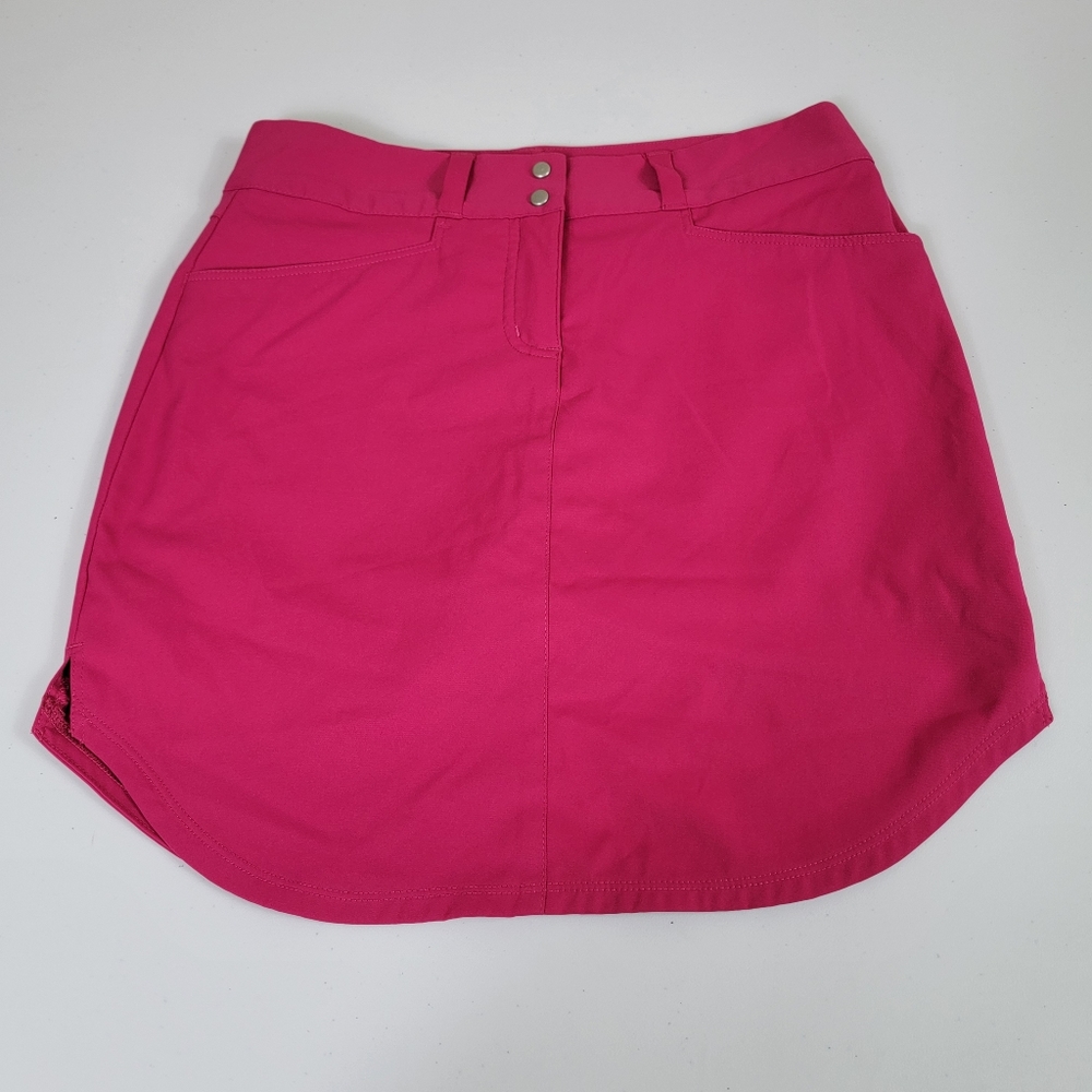 Adidas Pink Silver Stripe Golf Activewear Skirt/Skort Sz 2